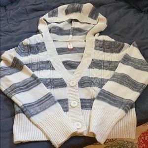 No boundaries hooded sweater with buttons